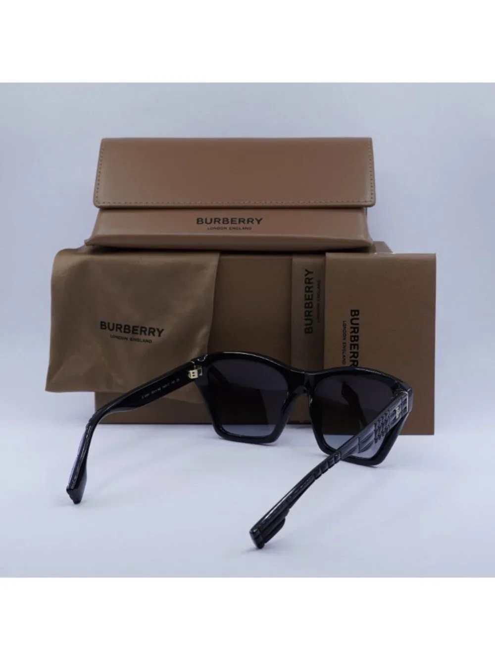 Burberry BE4391 30018G Square Sunglasses - Black/ Grey Gradient